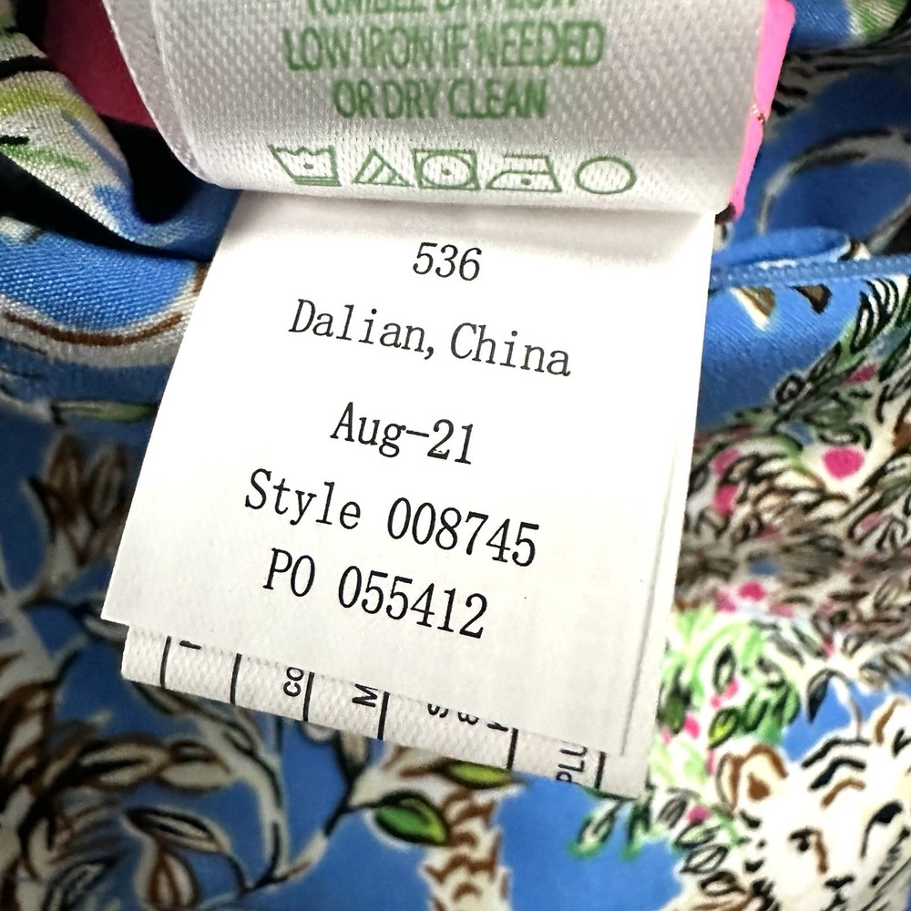 Lilly Pulitzer Deanne Vest M Medium Down Puffer Reversible Thistle Tiger Queen - Picture 7 of 13